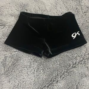 GK child large black velvet booty shorts